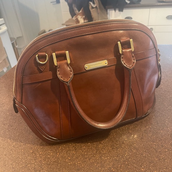 Burberry Leather Bowling Bag Purse - Picture 4 of 5